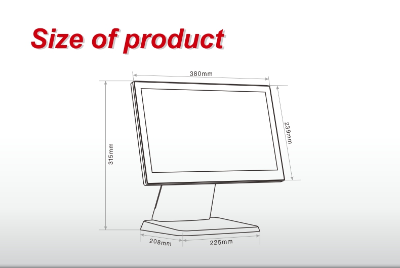 Taille du moniteur tactile