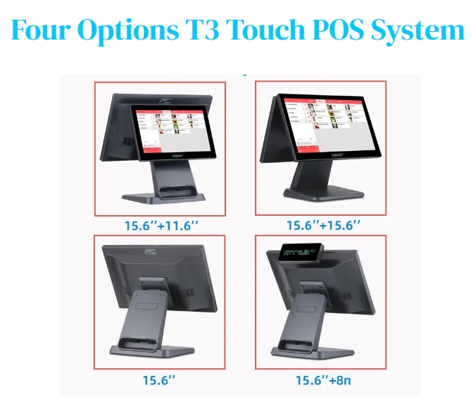 quatre options Système POS T3