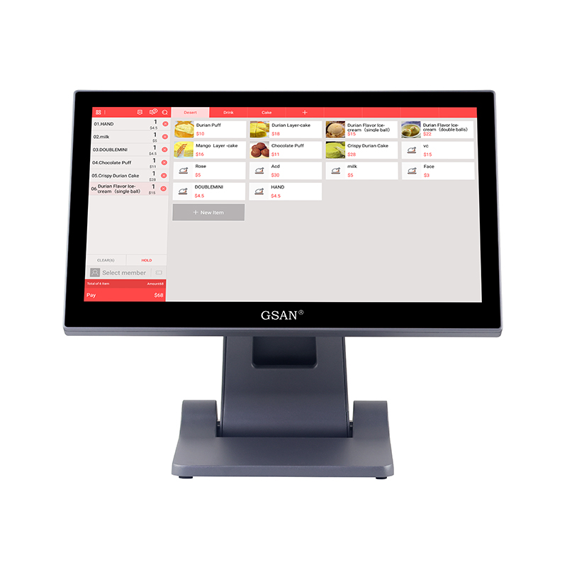 GS-T2 a adapté le terminal pliable de système de position d'écran tactile de 15,6 pouces pour la barre