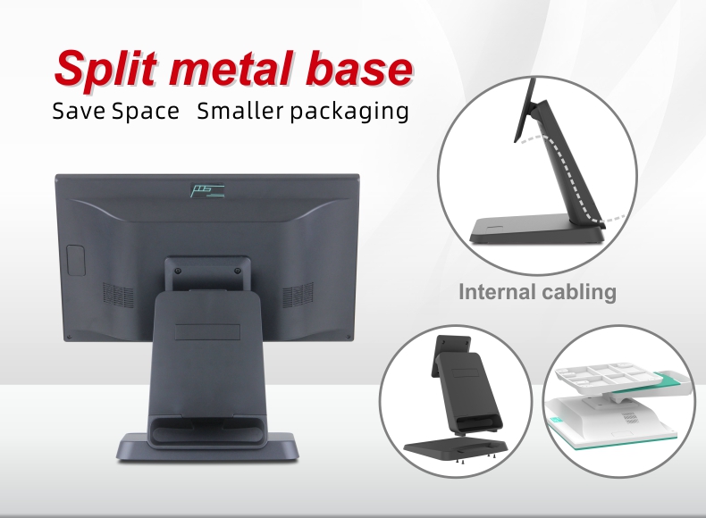 Base métallique divisée du moniteur tactile