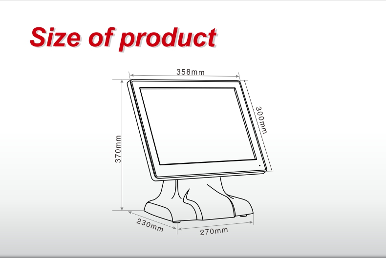 Taille du moniteur tactile