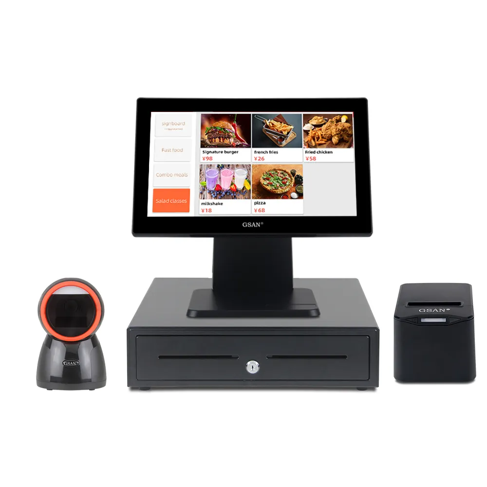 GS-A4 Wholesale Full Set Windows Touch Pos Certe enregistre enregistreau de point de vente Système Terminal