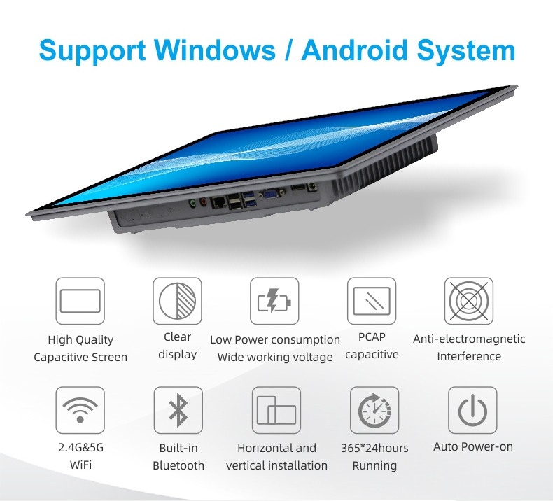 Prise en charge du système Windows/Android du PC industriel tactile 